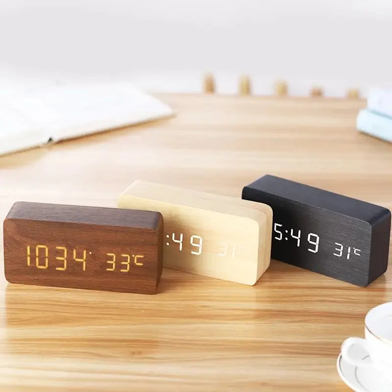 WoodLume | Wooden Alarm Clock with LED Digital Display