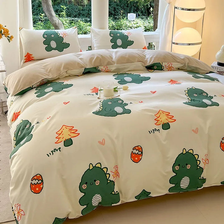 KawaiiComfort | Cute Bear & Flowers Duvet Cover