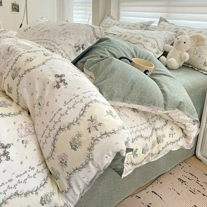 FloralNest | Pink Flower Bedding