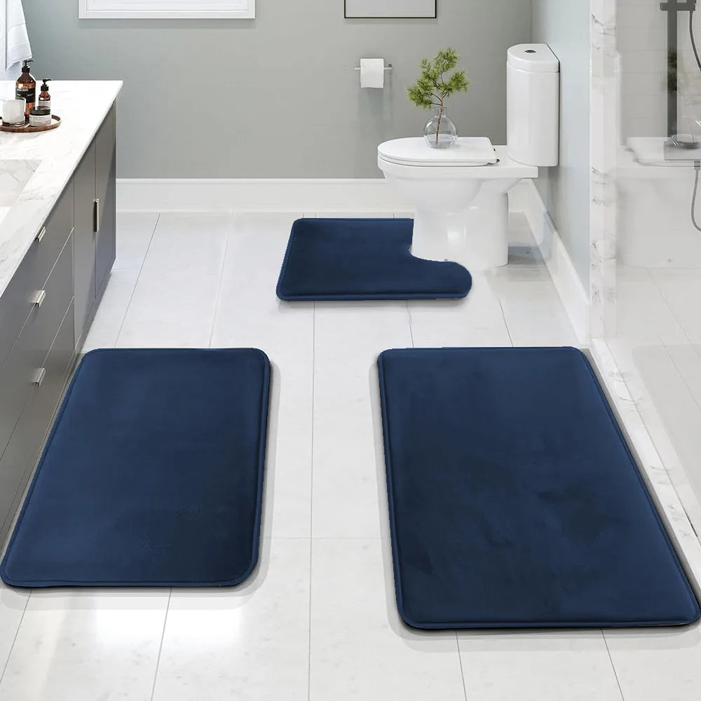 AquaShieldStep | Washable Bathroom Sponge Mat Set