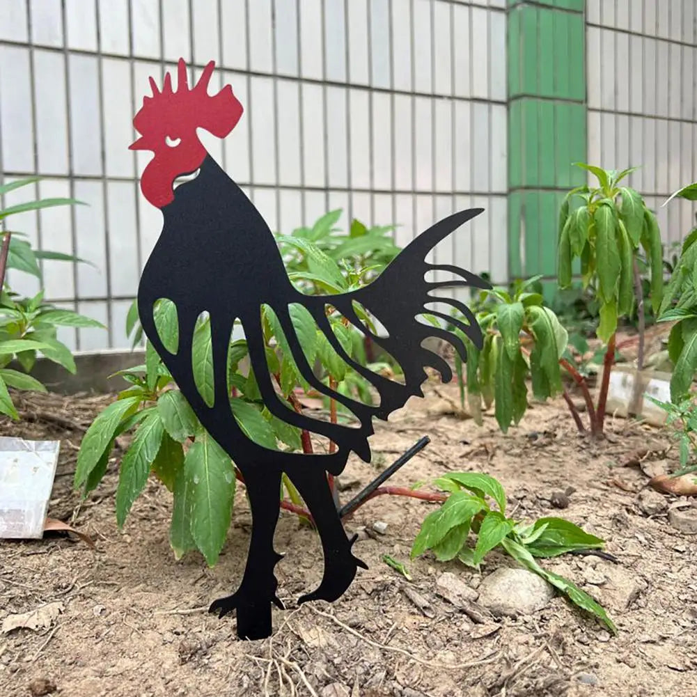 FarmyardFriends | Wrought Iron Hollow Chicken Figurine