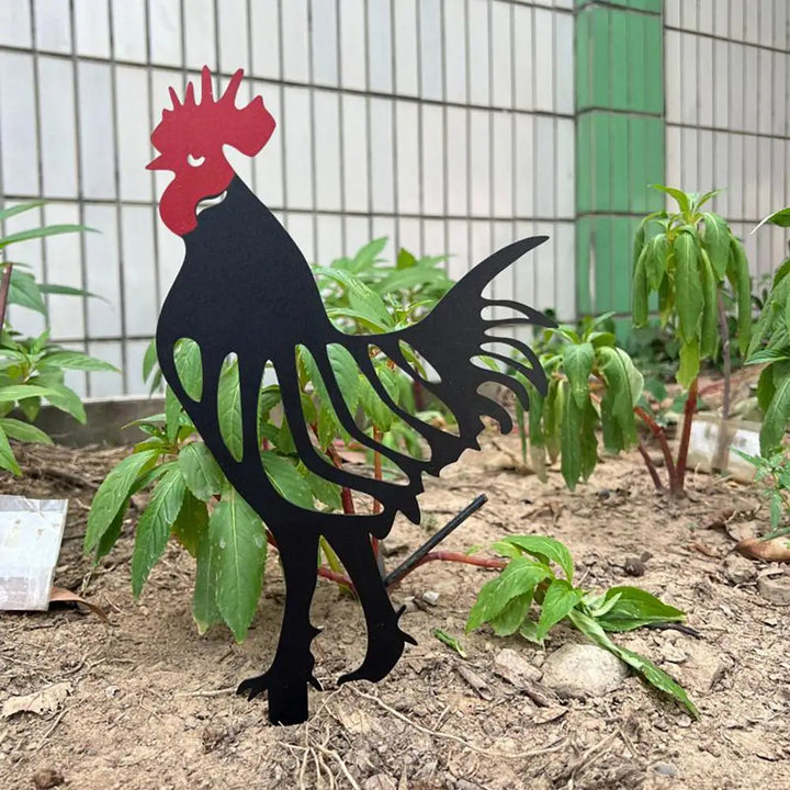 FarmyardFriends | Wrought Iron Hollow Chicken Figurine