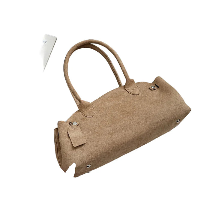 SuèdeCharm – Elegant PU Handbag with Top Handle for Women