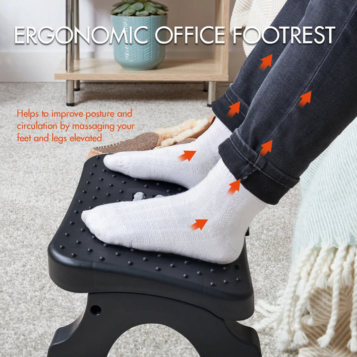 CLEVLO | Ergonomic Footrest with Massage Rollers