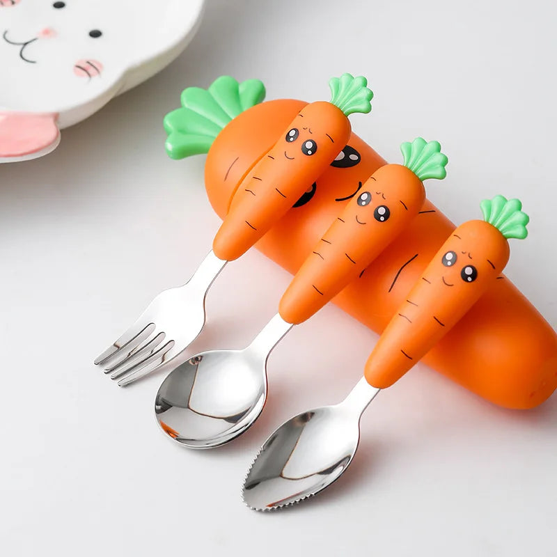 CarrotBite | Stainless Steel Spoon & Fork Set for Children