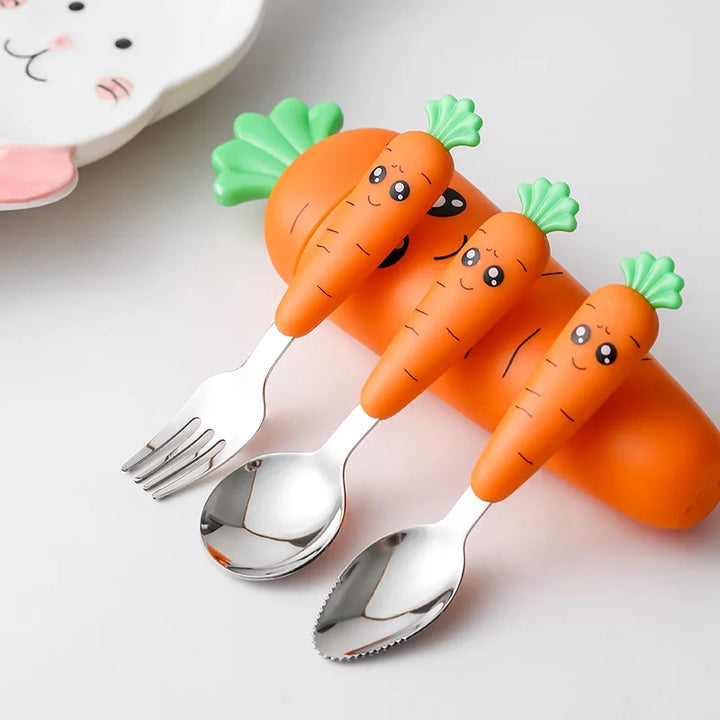 CarrotBite | Stainless Steel Spoon & Fork Set for Children