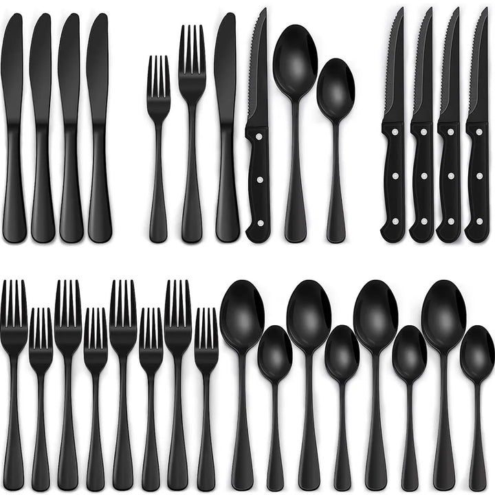 BlackLuxury | Cutlery Set for 4 with Black Silverware