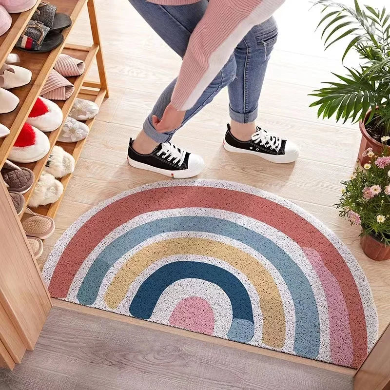 VibrantEntry | Half Round Door Mat with Rainbow Print