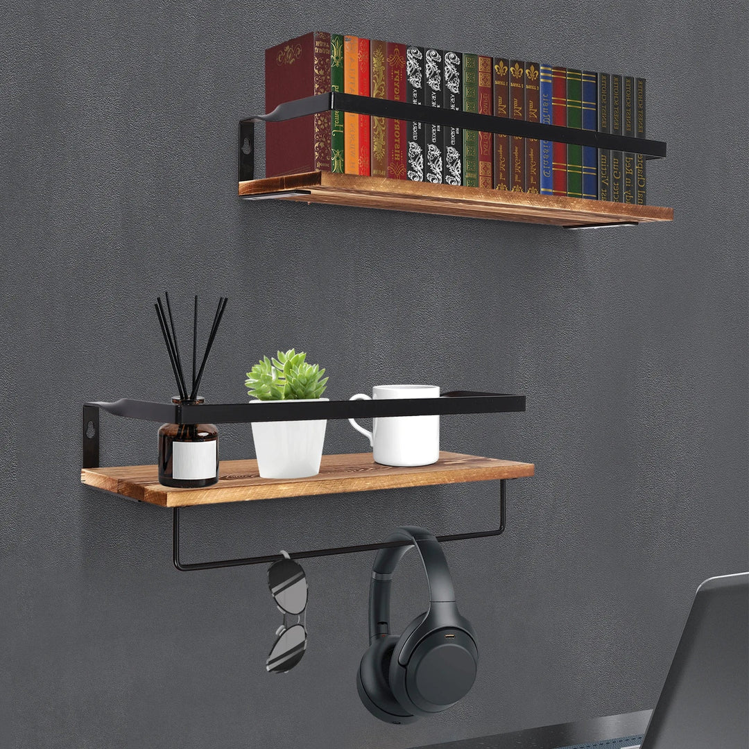 WoodenTwo | Wall Shelf with Towel Holder