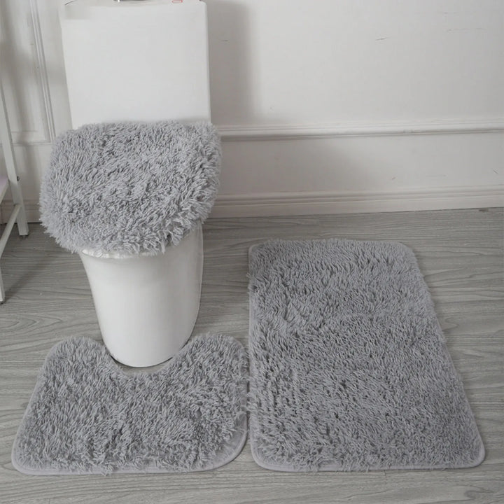 SlipSafeTrio | Anti-Slip Bathroom Mat & Toilet Seat Cover Set