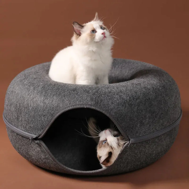 DonutDroom | Luxury Cat Bed for Two with Interactive Tunnel