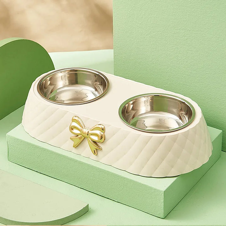 ChicPet | Elegant Stainless Steel Food and Water Bowl Set