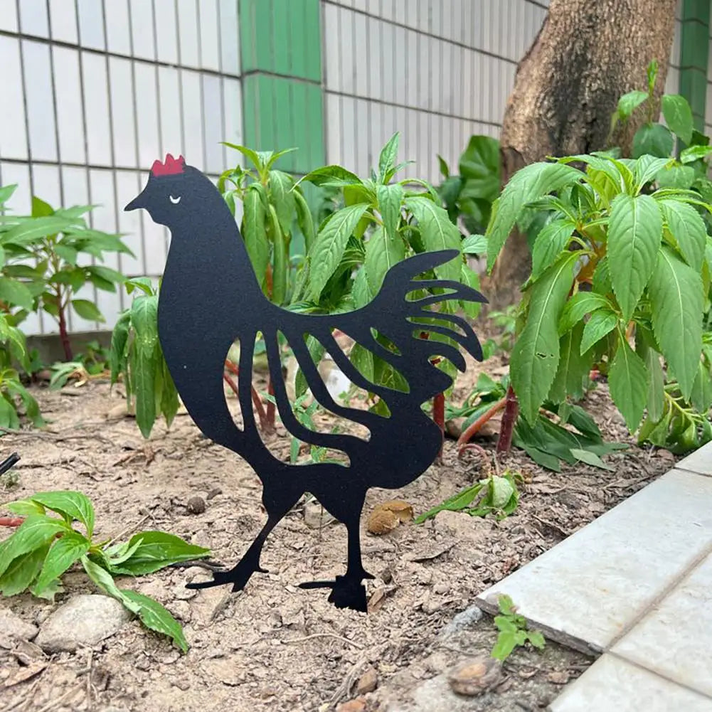 FarmyardFriends | Wrought Iron Hollow Chicken Figurine