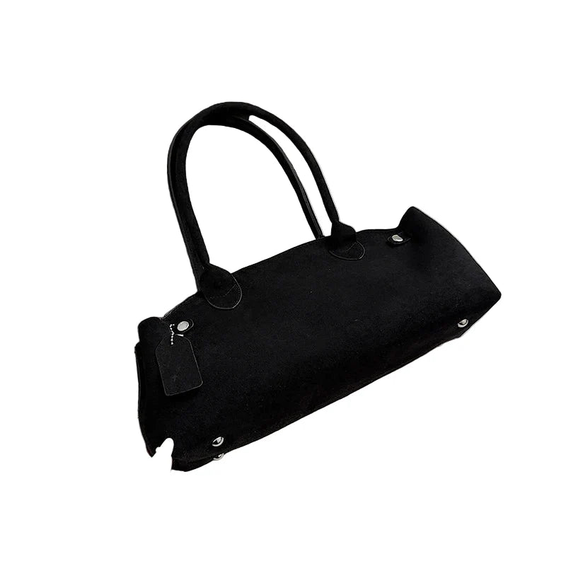 SuèdeCharm – Elegant PU Handbag with Top Handle for Women