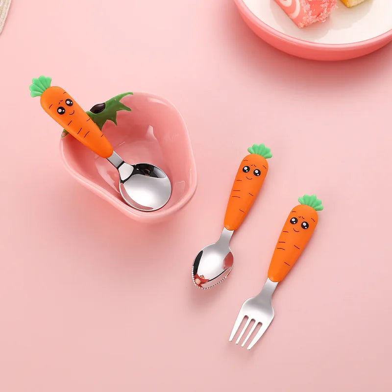 CarrotBite | Stainless Steel Spoon & Fork Set for Children