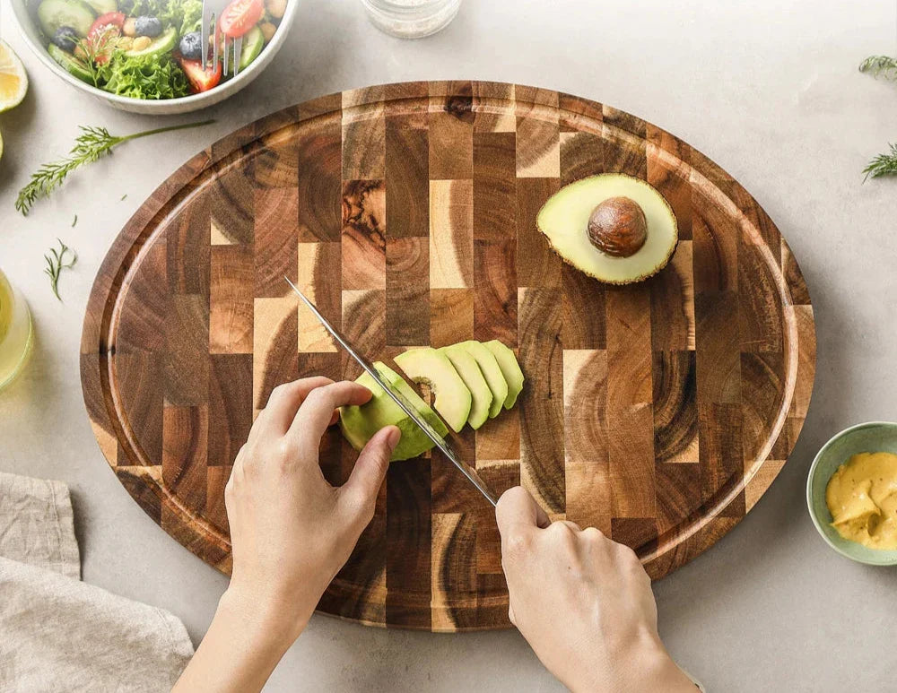 AcaciaPro | Non-Slip Wooden Cutting Board for Bread, Fruit, and Meat