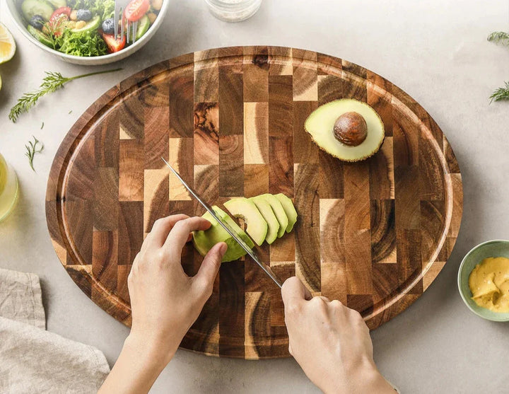 AcaciaPro | Non-Slip Wooden Cutting Board for Bread, Fruit, and Meat