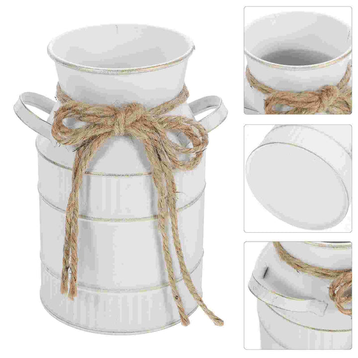 RetroBloom | Large Metal Milk Bottle Flower Vase