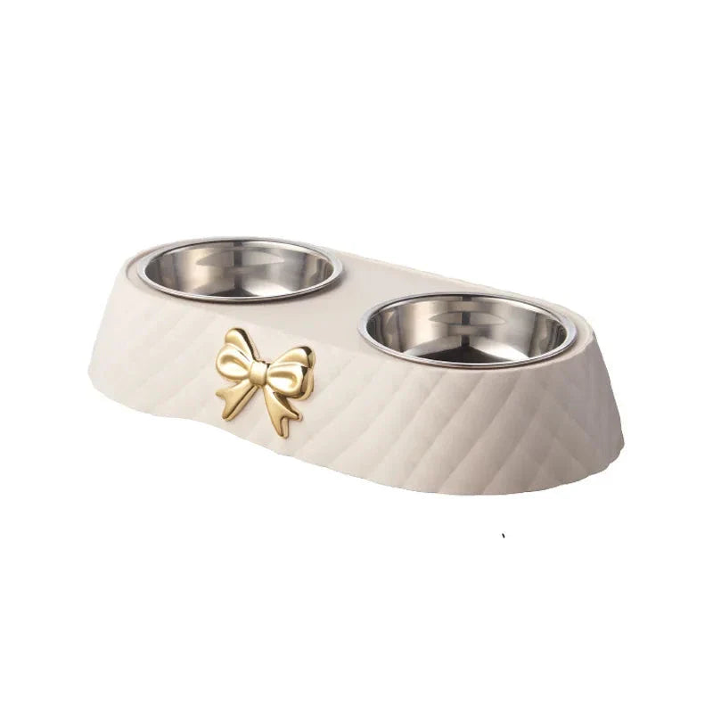 ChicPet | Elegant Stainless Steel Food and Water Bowl Set
