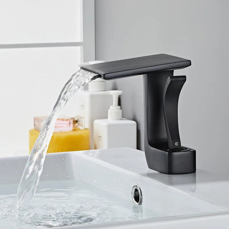 ZHORA Luxury Waterfall Faucet - Timeless Design with Soothing Water Flow - Premium Brass Waterfall Faucet for a Luxurious Bathroom