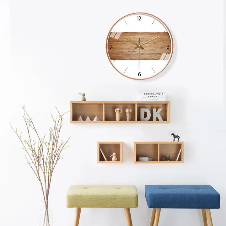 SilentScandi | Simple Wood Grain Wall Clock