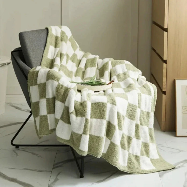 NordicPlaid | Velvet Checkered Sofa Blanket