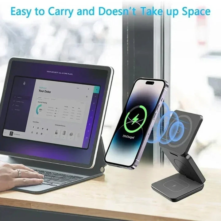 CLEVLO | 3-in-1 Foldable Magnetic Wireless Charging Station