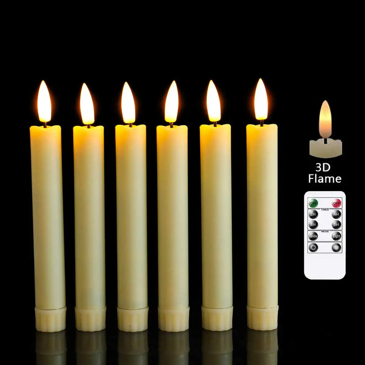 CandleGleam | LED Cone Candles with Warm Yellow Glow