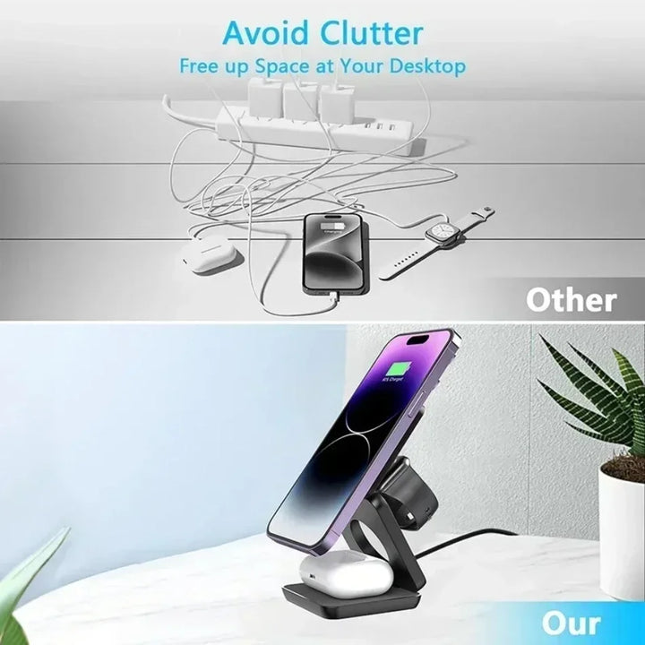 CLEVLO | 3-in-1 Foldable Magnetic Wireless Charging Station