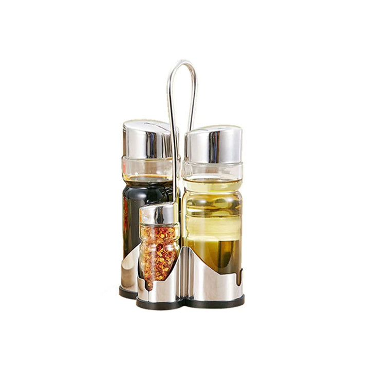 TasteCraft | Luxury Spice Bottles with Salt and Pepper Shakers in Holders