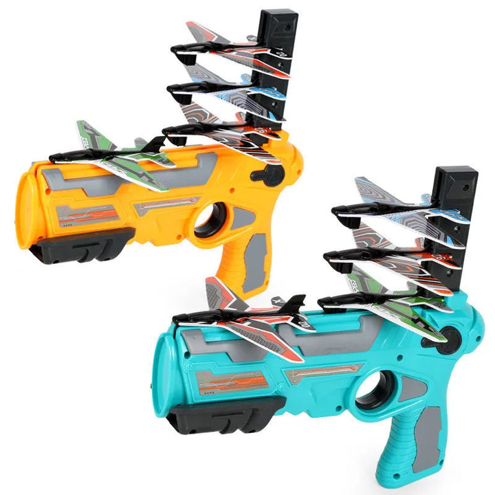 Airplane Shooting Game for Outdoors - promotes hand-eye coordination and reflexes - battery-free, ideal for children aged 4-12 years