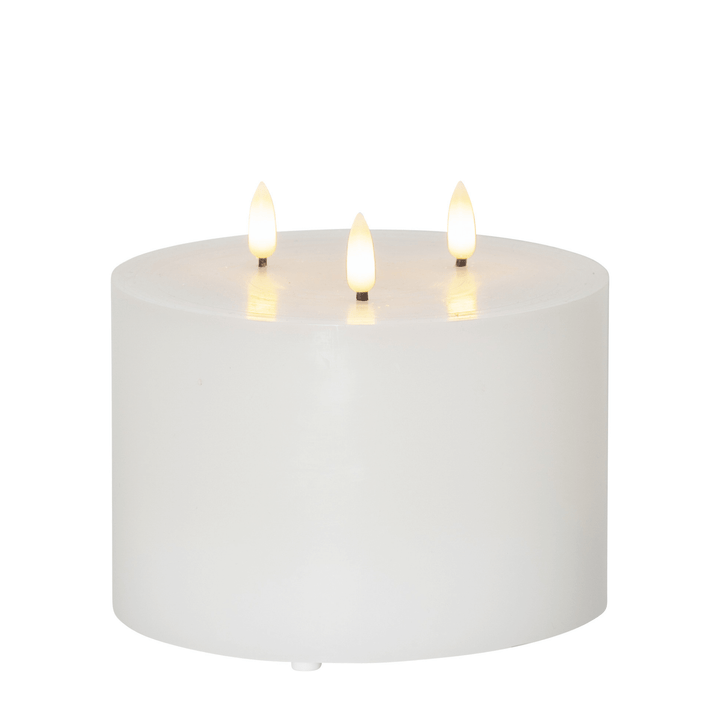 TrioLight – White LED Pillar Candle – Realistic and Long-Lasting