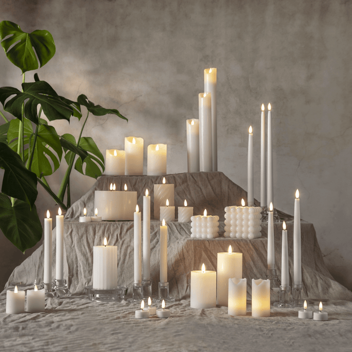 TrioLight – White LED Pillar Candle – Realistic and Long-Lasting