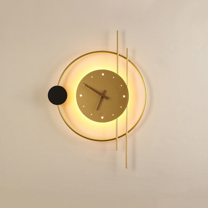 LumiClock Artistic Wall Clock - Functional Elegance with Built-in Lamp - Stylish Wall Clock and Lighting Solution
