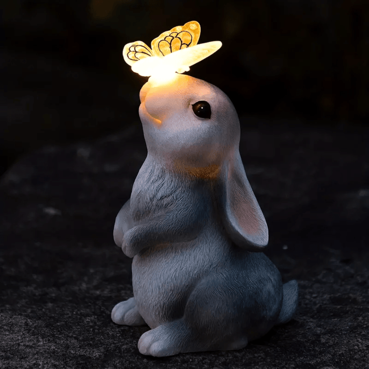 BunnyGlow - Solar Garden Lamp with Cute Bunny - Solar Light with Enchanting Butterfly