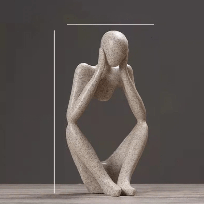 ZenThinker - Minimalist Thinker Sculpture - Abstract Meditative Decor