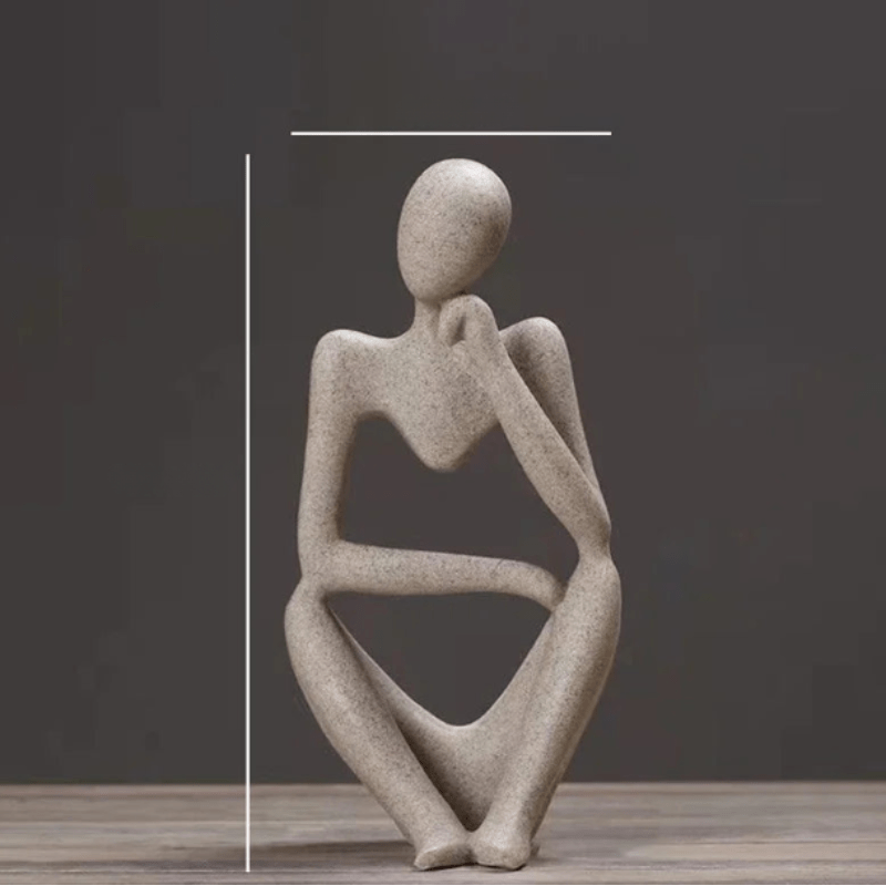 ZenThinker - Minimalist Thinker Sculpture - Abstract Meditative Decor