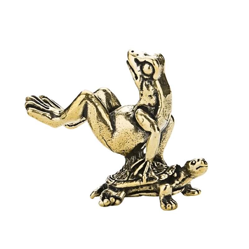 ZenFrog - Calming Frog Statue with Incense Function - Antique Copper Meditation Decoration