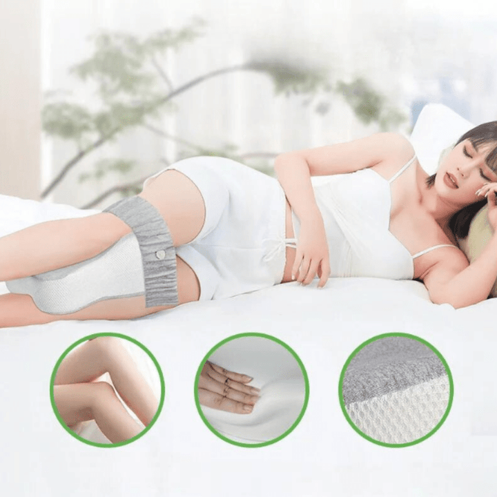 KneeCloud Ergonomic Support Pillow - Relieves Knee and Hip Pain - Promotes Better Sleep Quality - Washable Cover