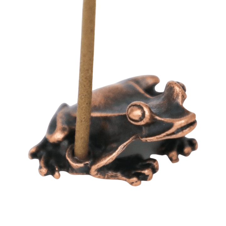 ZenFrog - Calming Frog Statue with Incense Function - Antique Copper Meditation Decoration