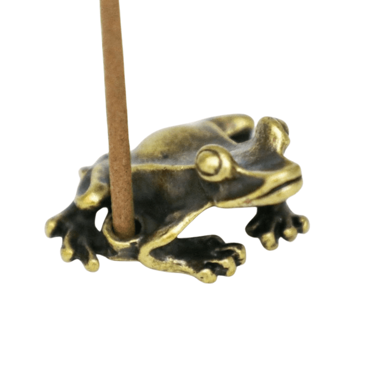 ZenFrog - Calming Frog Statue with Incense Function - Antique Copper Meditation Decoration