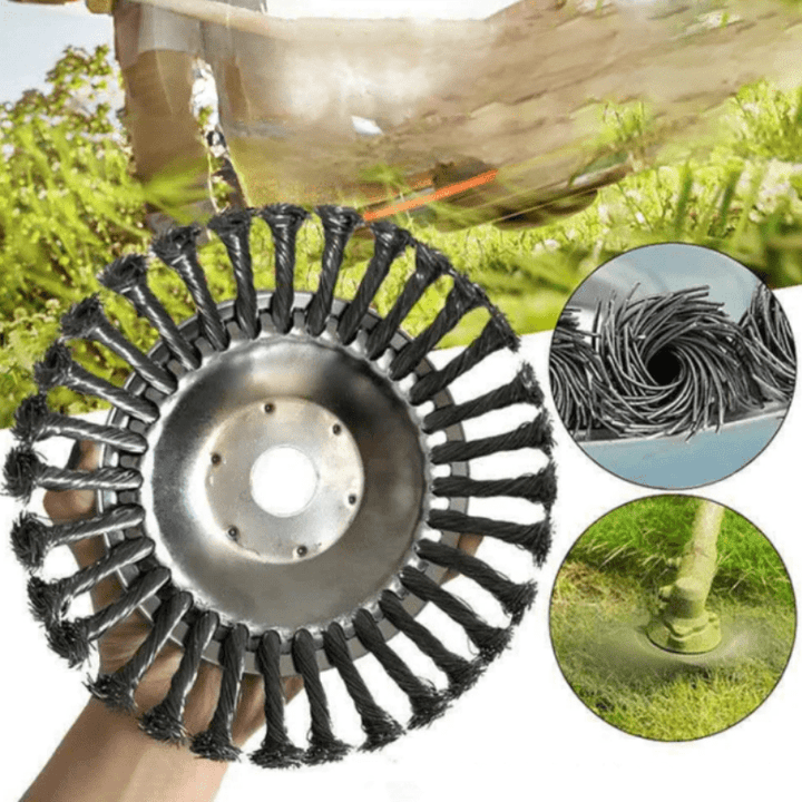 GrassMaster Disc - 15.25/20.32/25.4 cm Wire Brush Cutting Head - Perfect for Lawns and Garden Maintenance