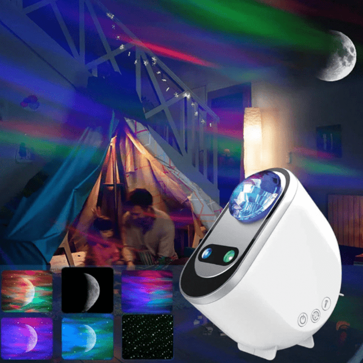 3-in-1 Galaxy Projector – Soothing White Noise – Bluetooth and Rhythm Mode