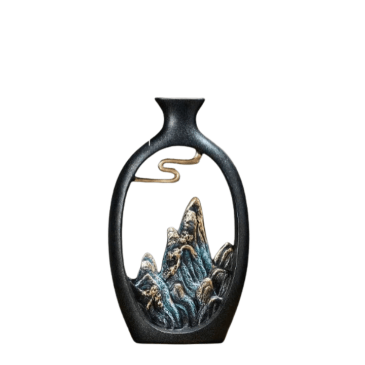 TranquilPeak Artistic Mountain Landscape Vases - Durable Ceramic with Detailed Mountain Design