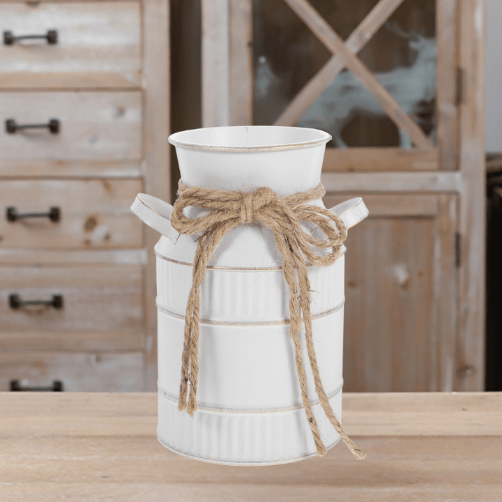 RetroBloom | Large Metal Milk Bottle Flower Vase