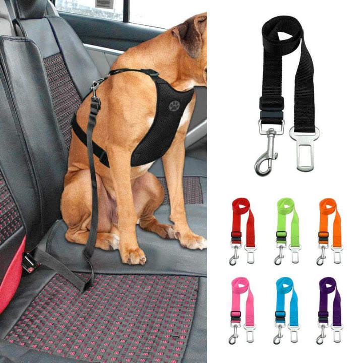 Adjustable Dog Safety Belt - Rotating Click Closure and Comfortable Fit - Safe Ride