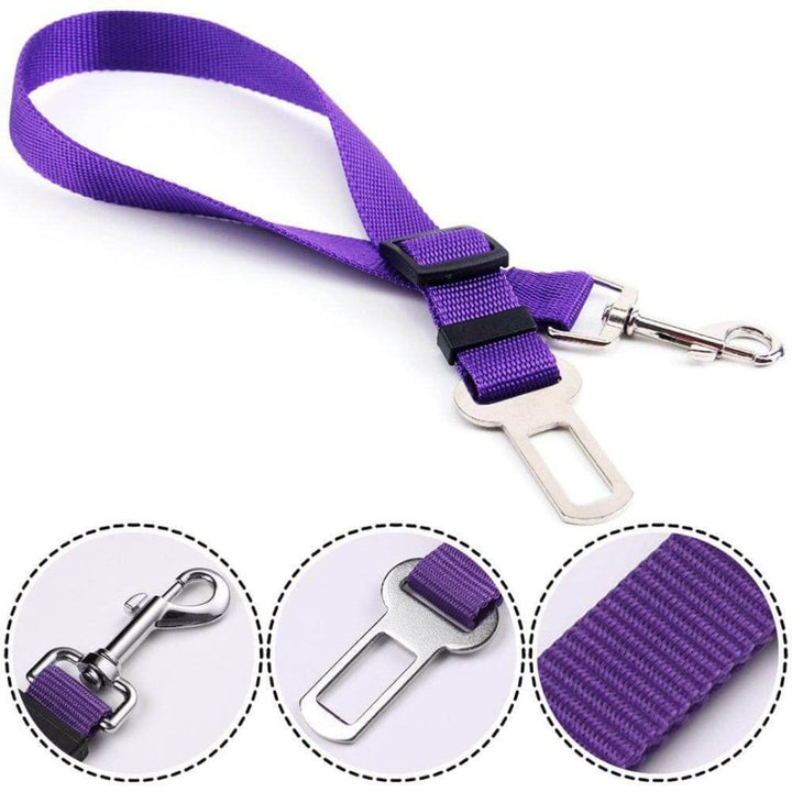 Adjustable Dog Safety Belt - Rotating Click Closure and Comfortable Fit - Safe Ride