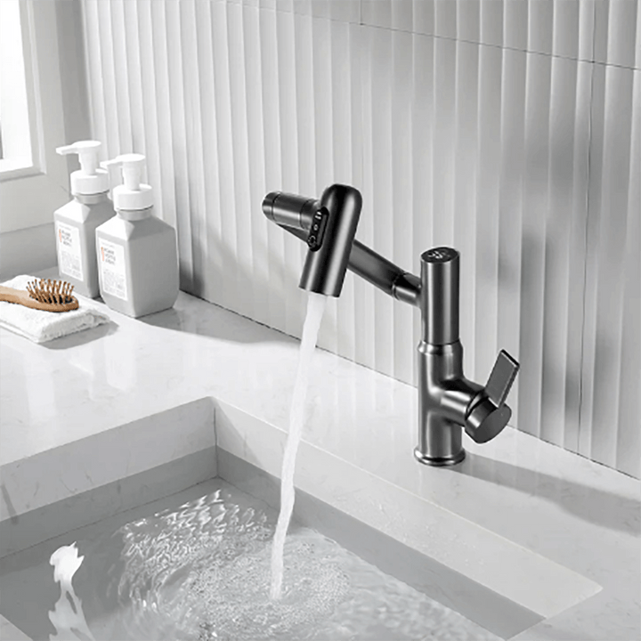 AquaJet Swivel Faucet – 360° Rotation with Temperature Indicator - Adjustable Height and Temperature Display