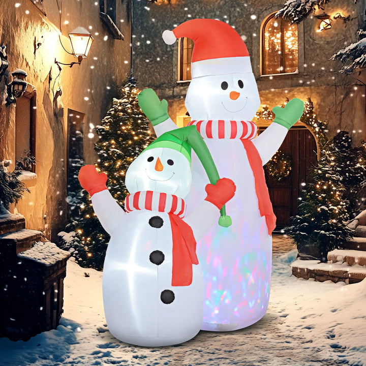 FrostyFamily – Large Christmas Snowman Decoration with Child and LED Lights