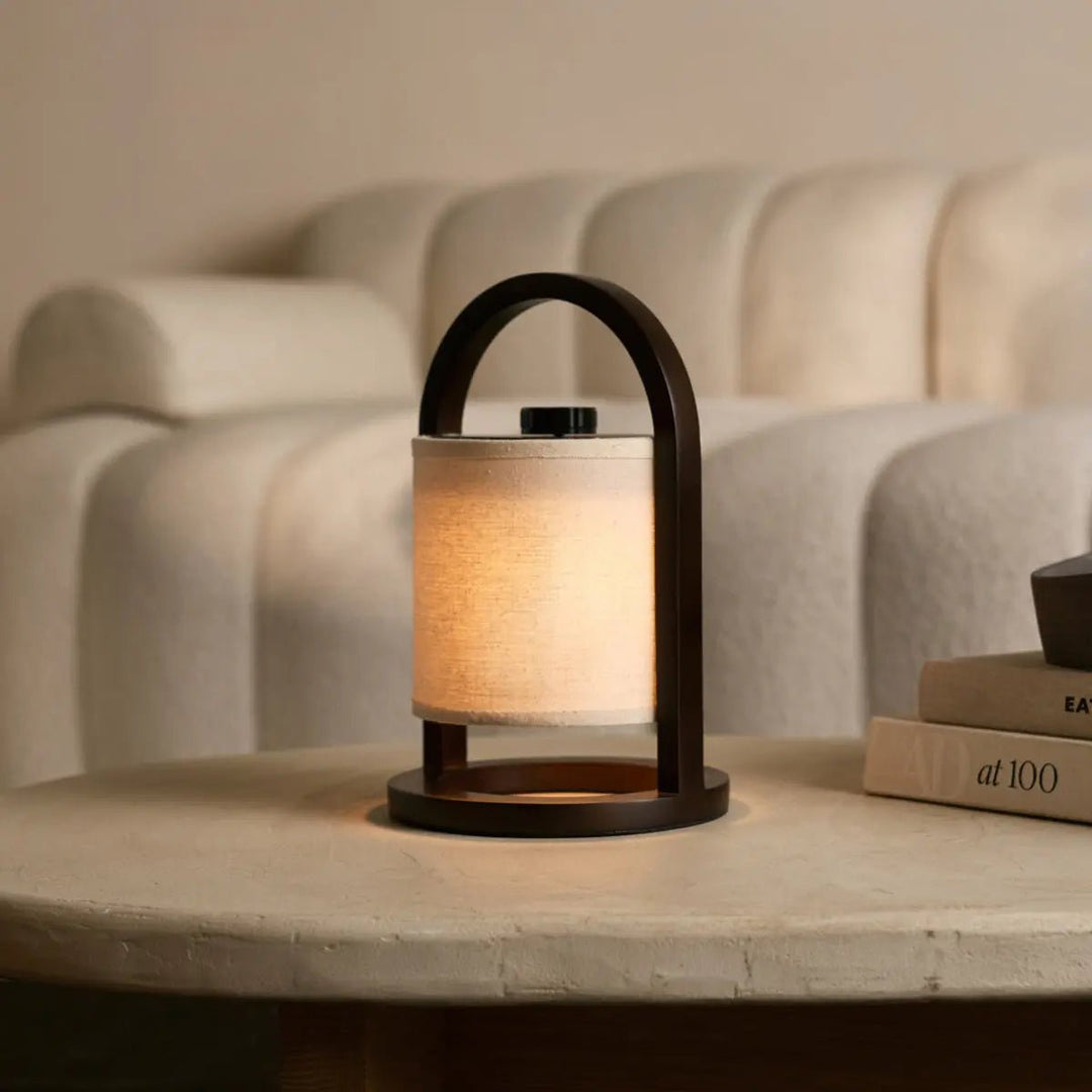 River Dark Brown Wireless Wooden Lamp – 100 Hours Battery & Dimmable